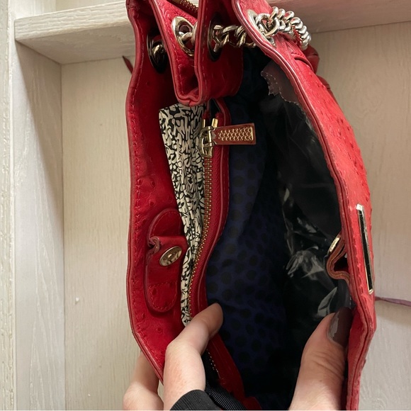 Red Ostrich Leather Rebecca Minkoff Shoulder Bag - Picture 6 of 6